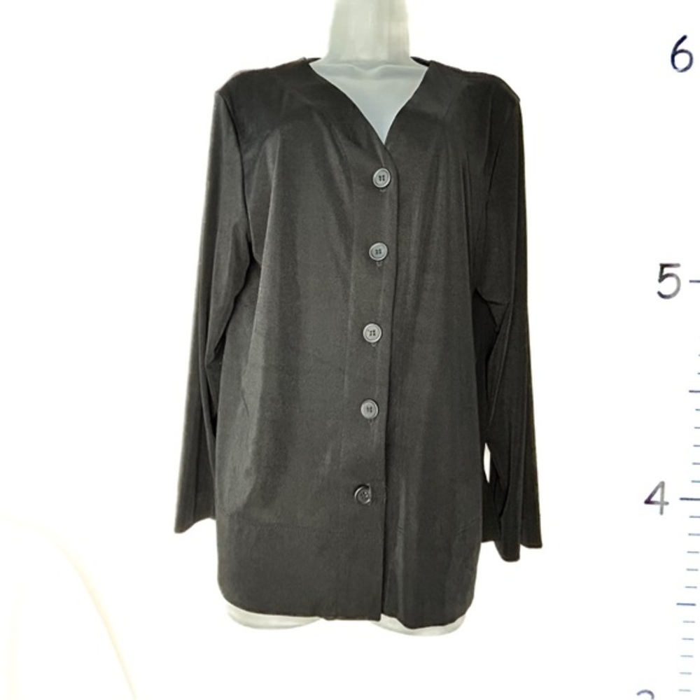 Notations Charcoal Knit Button-Up V-neck Cardigan XL‎